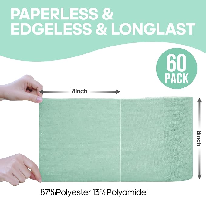 Fantasticlean Microfiber Cleaning Cloth Roll -60 Pack, Tear Away Paperless - Image 8