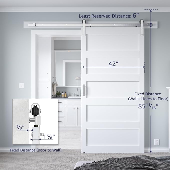 42in x 84in White Sliding Barn Door - Image 2