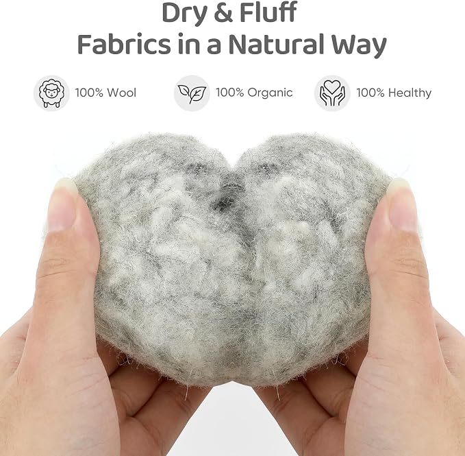 Wool Dryer Balls 6 Pack, Natural Fabric Softener, Dryer Balls Laundry Reusable - Image 4