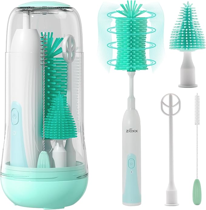 Electric Bottle Brush Cleaner, Portable Electric Baby Bottle Brush Cleaner by ZIOXX
