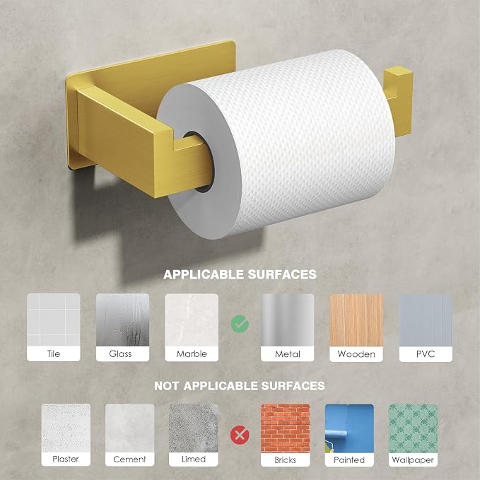 Auxmir No Drilling Self Adhesive Toilet Paper Holder, Premium Rustproof SUS304 - Image 6