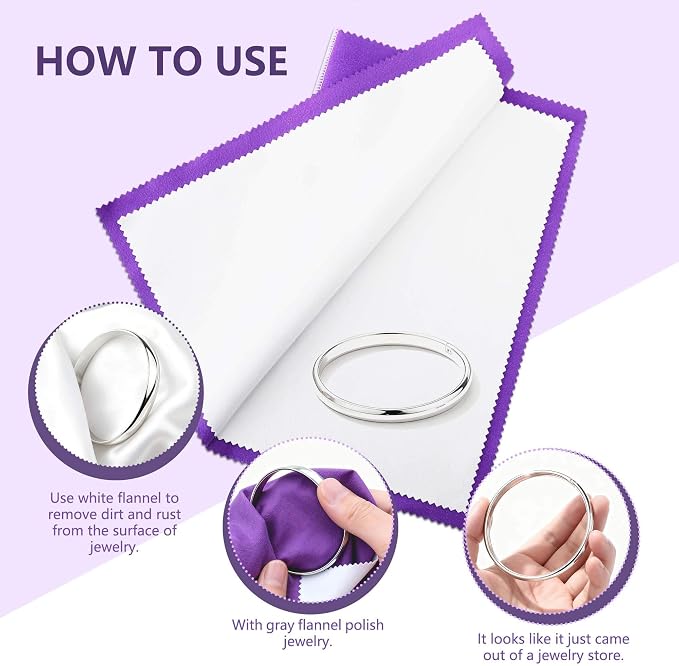 3PCS Silver polishing Cloths, 10 x 12.5 inches Four-Layer Double-Sided Jewelry - Image 4