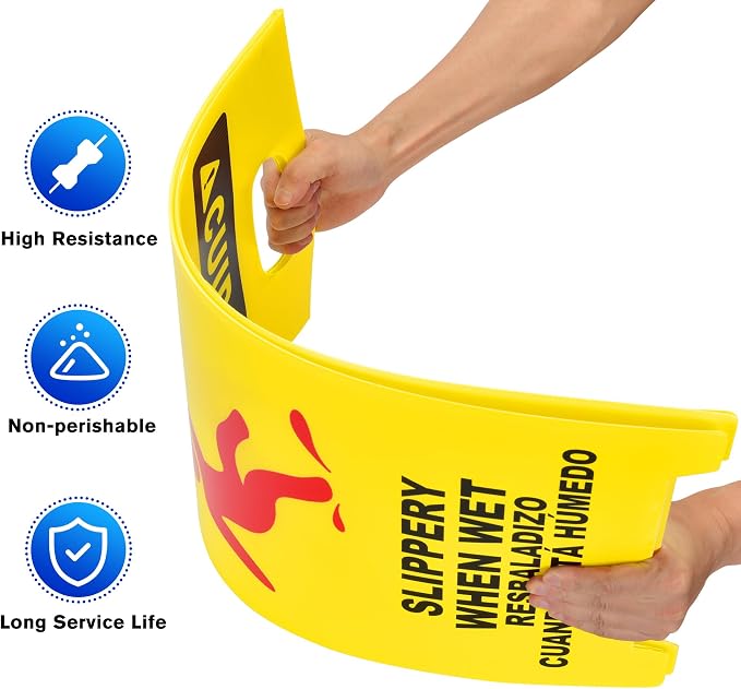 MATTHEW CLEANING 25'' Industrial Wet Floor Sign 3 Pack 2-Sided Durable - Image 2