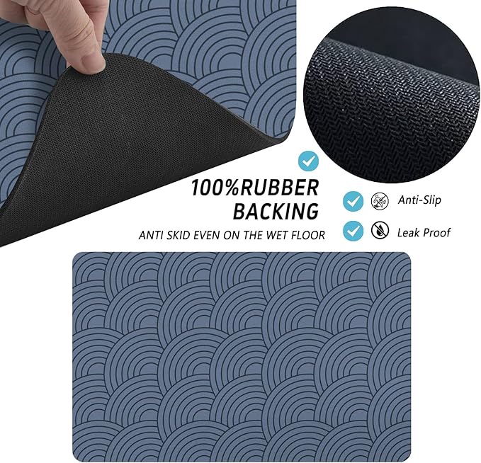 Dog Food Mat for Floors, Absorbent and Quick-Drying Pet Cat Food Mat,Anti-Fouling and Easy-to-Clean Pet Feeding Mat,Dog Bowl Mats for Messy Drinking Water Bowls.17x27inch Boho Style