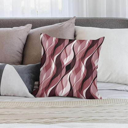 Burgundy Throw Pillow Covers Modern Abstract Ombre Burgundy Striped Decorations for Bedroom Living Room Farmhouse Sofa Pillows Bed Couch 22x22 Inch