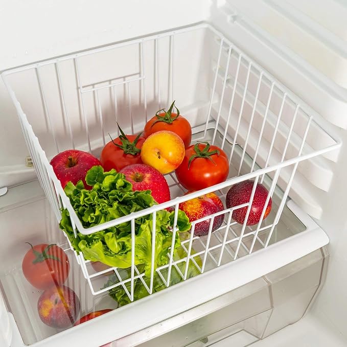 Freezer Baskets Storage Organizer, Refrigerator Metal Wire Basket bins - Image 7