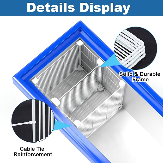 Deep Freezer Organizer Bin 13.8"x13.8"x13.8", Vertical Sides Wire Freezer - Image 4
