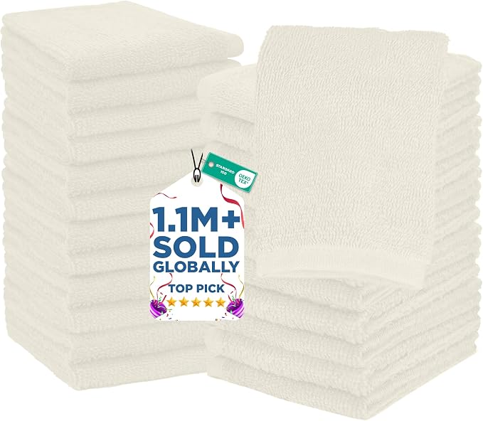 DAN RIVER 24 Pack Wash Cloths for Showering by DanRiver