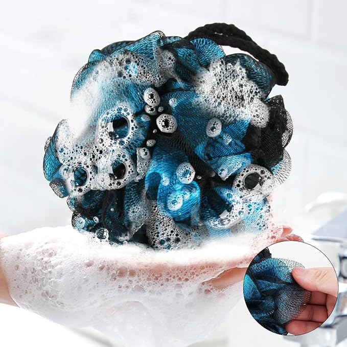 Fu Store Loofah Sponge Shower Loofahs 70g Bath Sponges Mesh Balls 4 Colors Body - Image 3