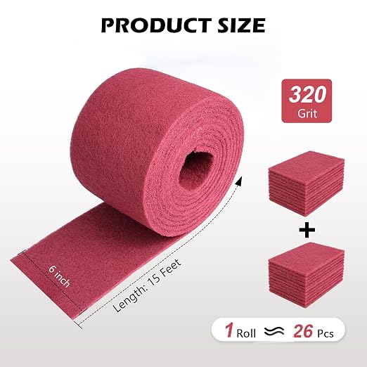Maroon General Purpose Scuff Pads, Scouring Pad, Paint Primer Prep Scratch - Image 2