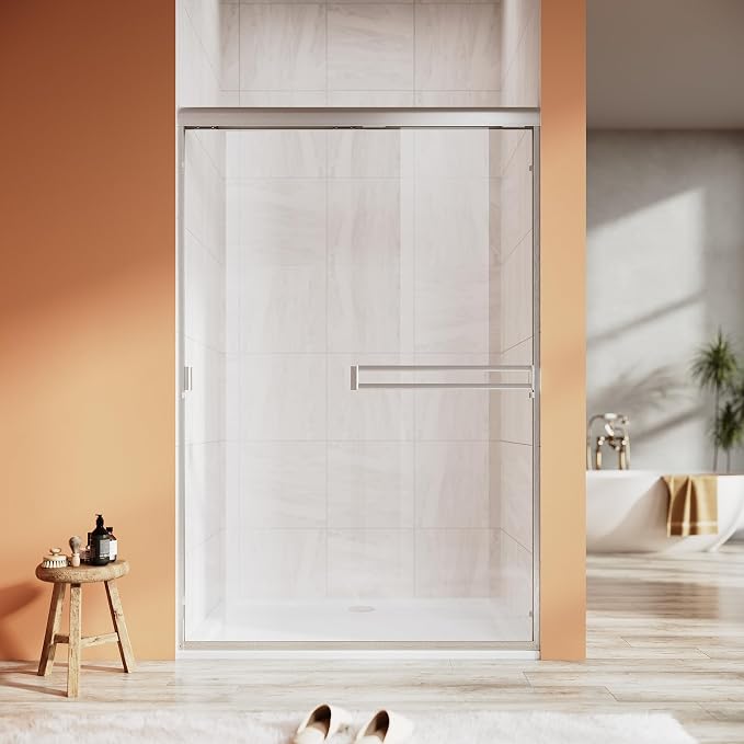 Shower Door 44-48 in. W x 72 in. H, UCALAFEE Semi-Frameless Double Sliding by Ucalafee