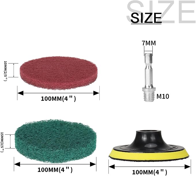 4 Inch Drill Brush Power Scouring Pads - Image 2
