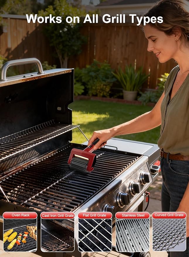 Electric Grill Brush with LED Light, 650 RPM High-Speed Non-Shedding Spinning - Image 6