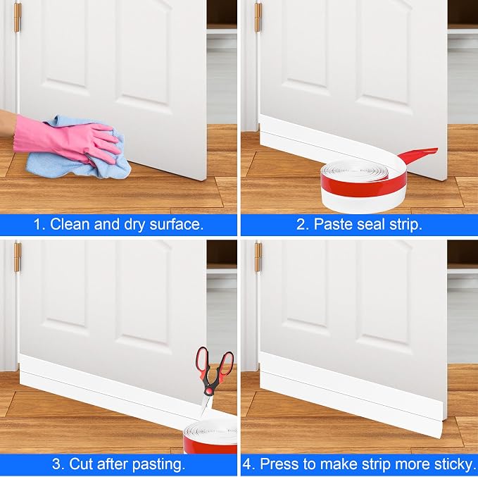 ToLanbbt Weather Stripping Silicone Door Seal Strip 2 in x 10 ft Door Draft - Image 6