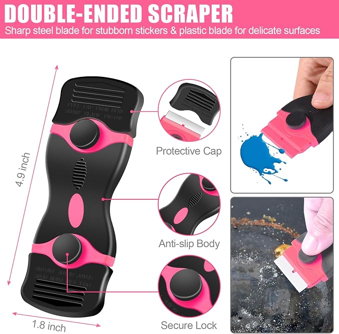 4 Pack Razor Blade Scraper, Premium Cleaning Scraper Tool - Image 3