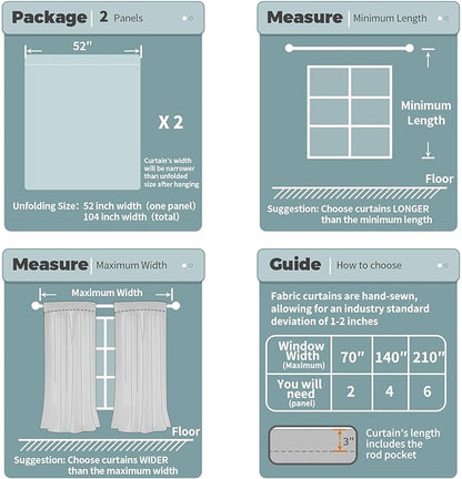 BGment Thermal Insulated 100% Blackout Curtains for Bedroom with Black Liner, Double Layer Full Room Darkening Noise Reducing Rod Pocket Curtain (52 x 72 Inch, Brown, 2 Panels)