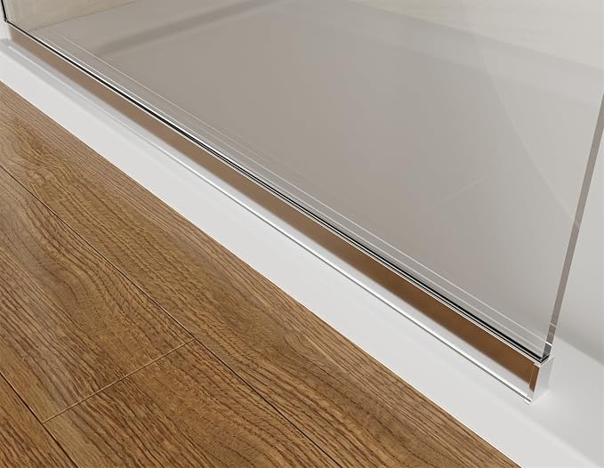 Shower Screen 34" x 74" Half Frameless Shower Wall Panel, Tempered Glass 3/8 - Image 7