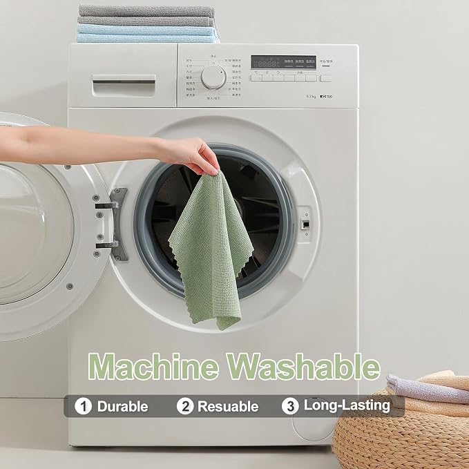 Jessy Home 80 Pack Microfiber Cleaning Cloth Roll Reusable Paper Towels 12"x12" - Image 7