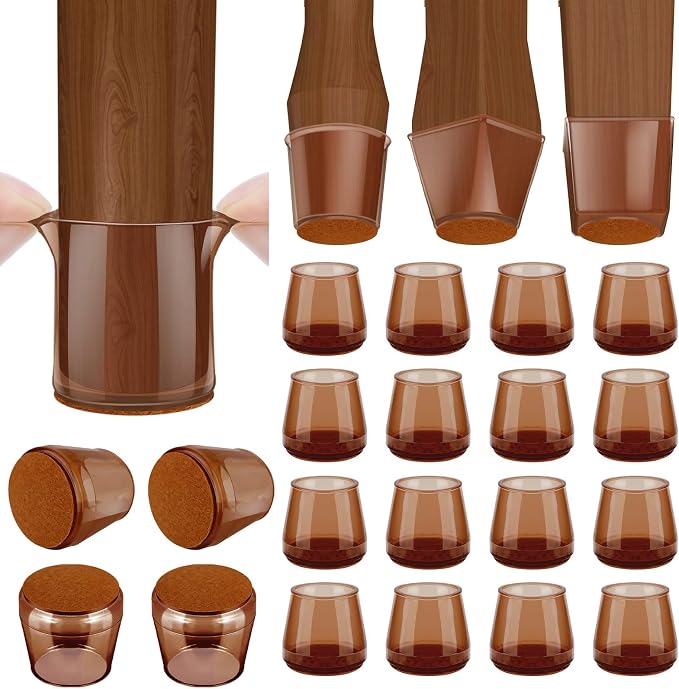 BALEINE 16 Pack Silicone Chair Leg Floor Protectors, Stool Leg Protectors Cap by BALEINE