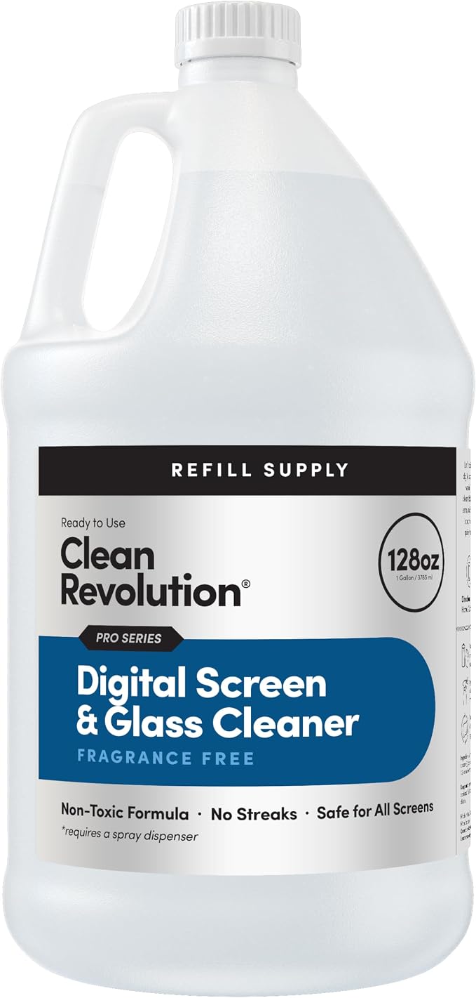 Clean Revolution Pro Digital Screen and Glass Cleaner, Spray and Wipe TV Screens by CleanRevolution