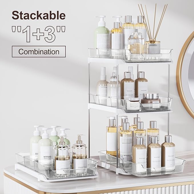 Delamu 2-Tier Multi-Purpose Bathroom Under Sink Organizers and Storage - Image 3
