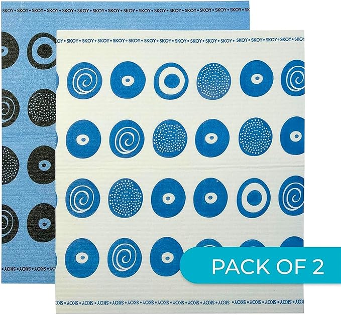 Skoy Cloth, Large 2-Pack Versatile Swedish Dishcloths by Skoy