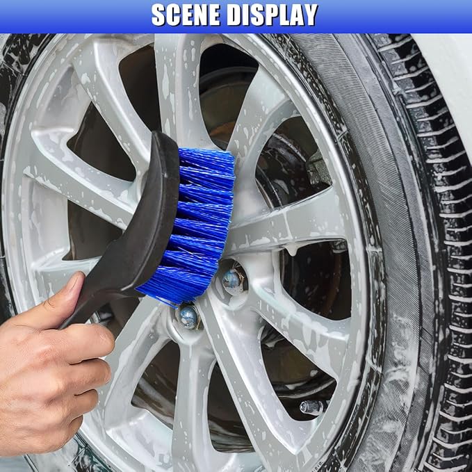 Car Wheel Brush, Stiff Bristle Short Handle Scrub Tire & Wheel Rim Brush - Image 4