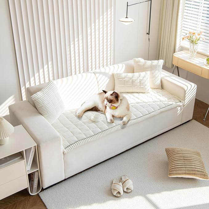 OTOB Couch Cover for Dogs Washable, Non Slip Plush Sofa Covers for 3 Cushion - Image 8