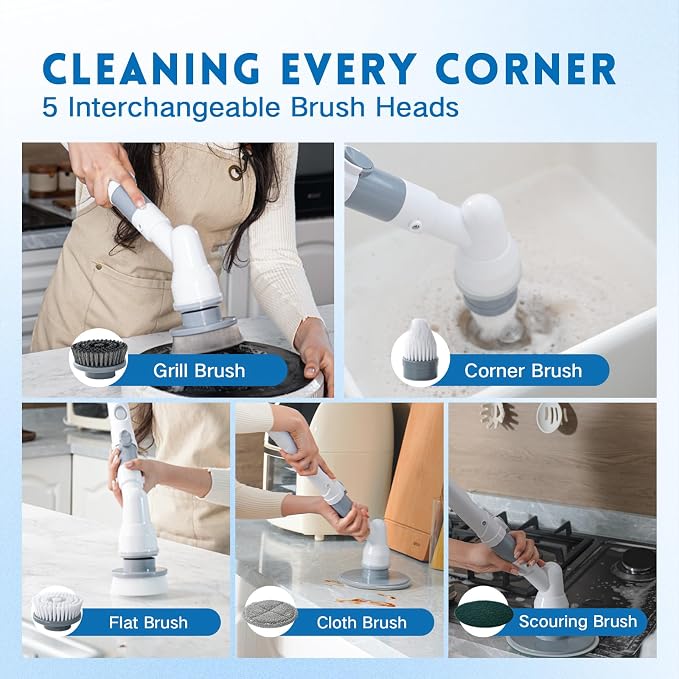Electric Spin Scrubber, Wire Brush, Waterproof Spin Scrubber - Image 7