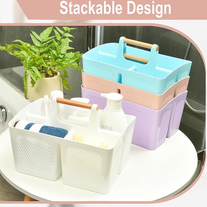 Haundry Plastic Pink Shower Caddy Basket - Image 4