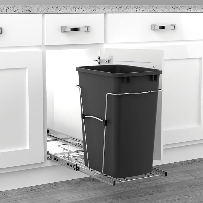 Rev-A-Shelf RV-12KD-18C S 35-Quart Chrome Wire Bottom Mount Pullout Kitchen - Image 8