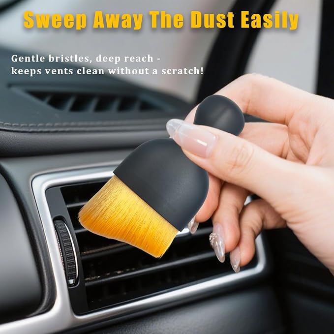 4Pcs Car Interior Brush Include 2 Soft Bristle Brush - Image 2