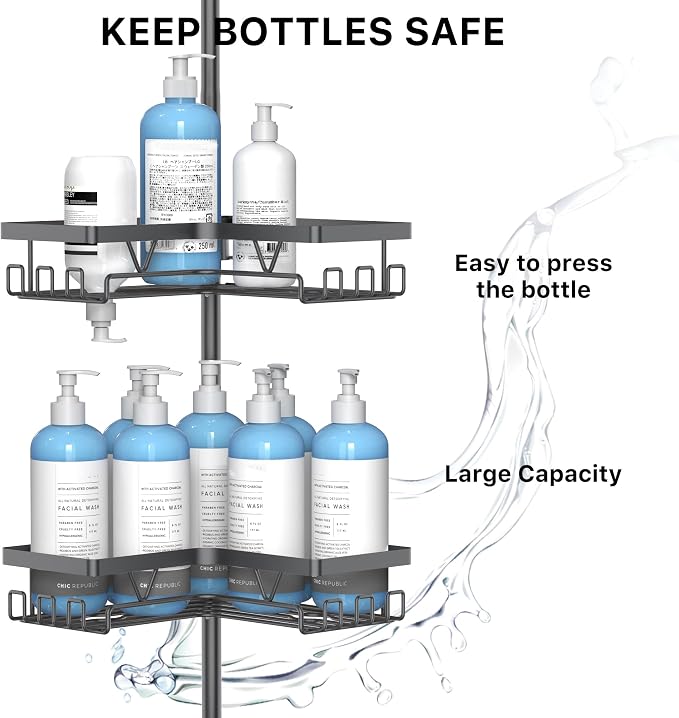 KEGII Corner Shower Caddy Tension Pole - Image 4