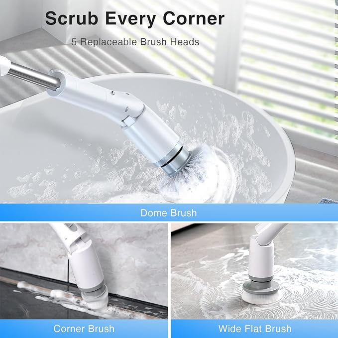 LABIGO Electric Spin Scrubber LA3 Pro, Cordless Bathroom Scrubber - Image 4