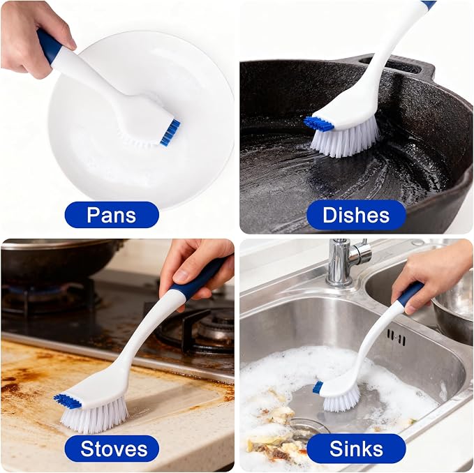 Heavy Duty 2 Pack Dish Scrub Brush - Image 5