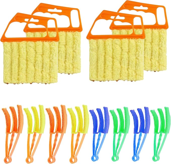 12 Pcs Window Venetian Blind Cleaner Duster Tool, Microfiber 6 Finger Duster by LZJPECES