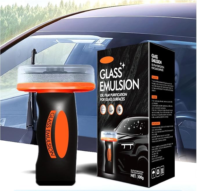 Glass Oil Film Remover for Car, Glass Emulsion Cleaner, Handheld Car Glass by Unknown