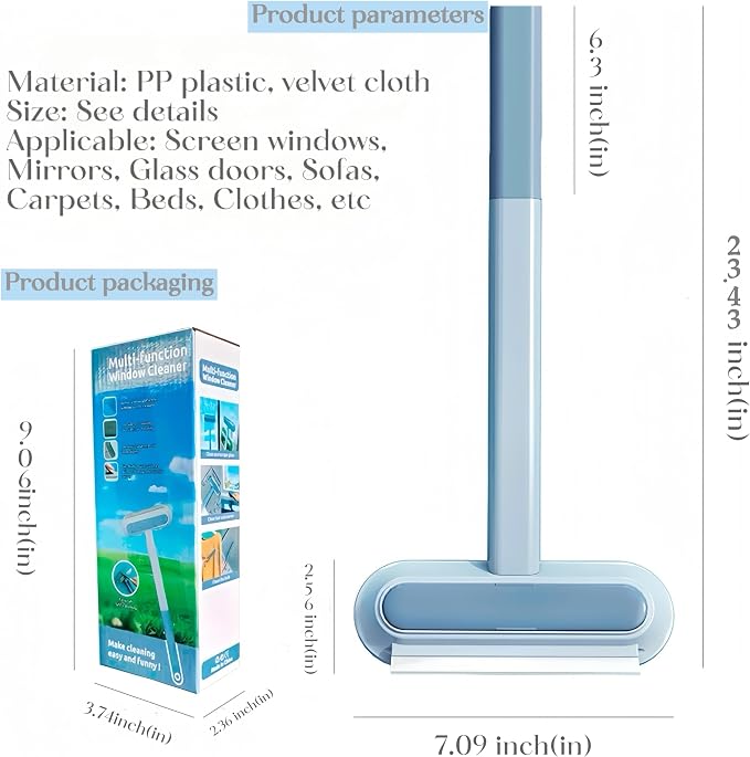 4-in-1 Pet Hair Remover & Window Screen Cleaner, Wet/Dry Dual-Use - Image 2