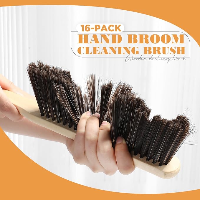 Tioncy 16 Pieces Wooden Dust Brush Bulk Hand Broom Bench Soft Bristle Cleaning - Image 4