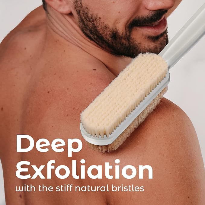 MainBasics Back Scrubber for Shower – Long Handle Dual-Sided Brush for Body - Image 6