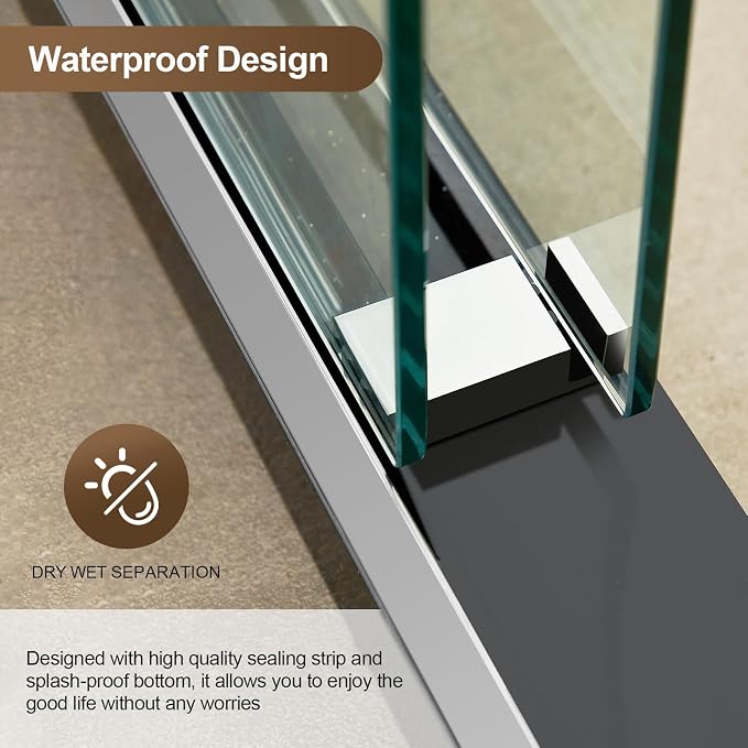 Paris Shower Door, Bathroom Shower Door, Brushed Nickel - Image 4