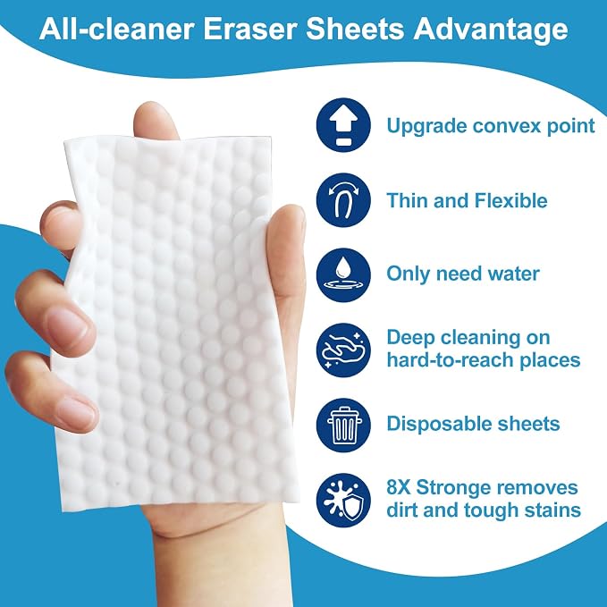 110 PCS Upgrade Convex Point Magic Sponge Eraser Sheets, Disposable Portable - Image 2