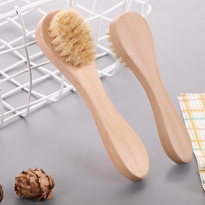 2 Pack Mini Dry Brush, Natural Bristle Small Body Brush, Exfoliating Facial - Image 7