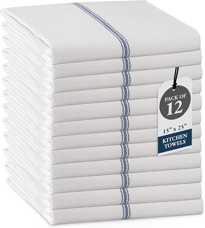 LANE LINEN Kitchen Towel Set- 12 Pack 14"x25" Dishtowels by LaneLinen