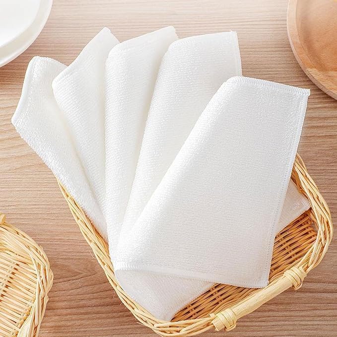 Bamboo Fiber Dish Cloths for Kitchen, Reusable Dish Towels, Double Layered by MakeyourPlantingDreams