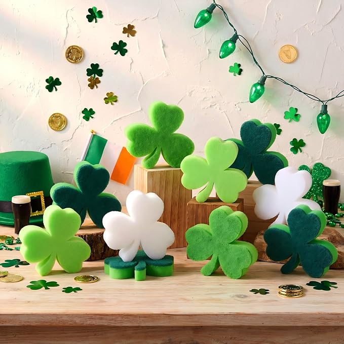 Tioncy 12 Pack St. Patrick's Day Kitchen Sponges Bulk Dual Sided Scrubber by Tioncy