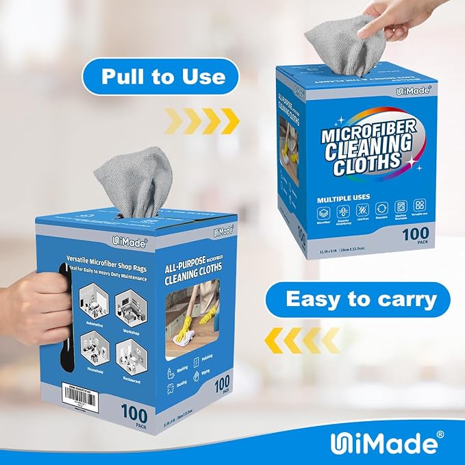 Microfiber Cleaning Cloth, 100 Sheets Microfiber Towels - Image 6