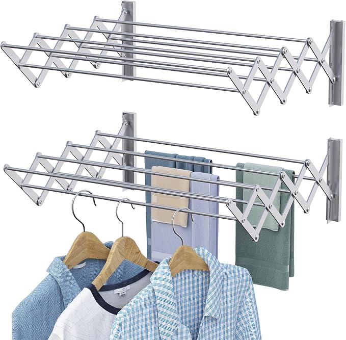 X-cosrack Wall Mounted Clothes Drying Rack, 31.9" Wide Large Rustproof by X-cosrack