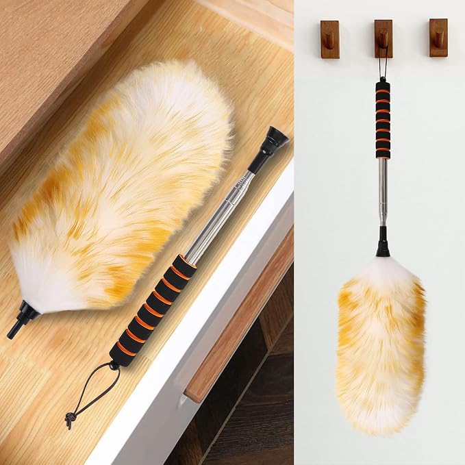 Lambswool Extendable Cleaning Duster 26-64 Inch, Anti-Static Wall Duster Cleaner - Image 7