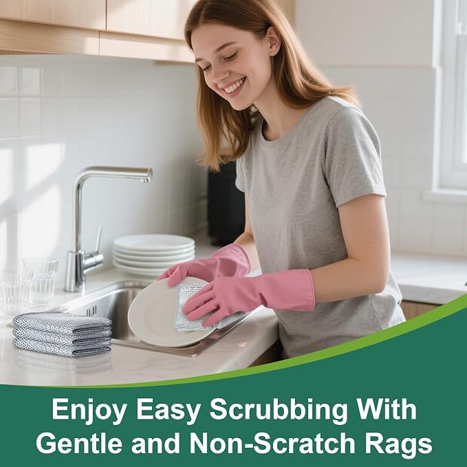 Multipurpose Non Scratch Wire Dishwashing Rags, Cleaning Cloths, 24 Pack - Image 3